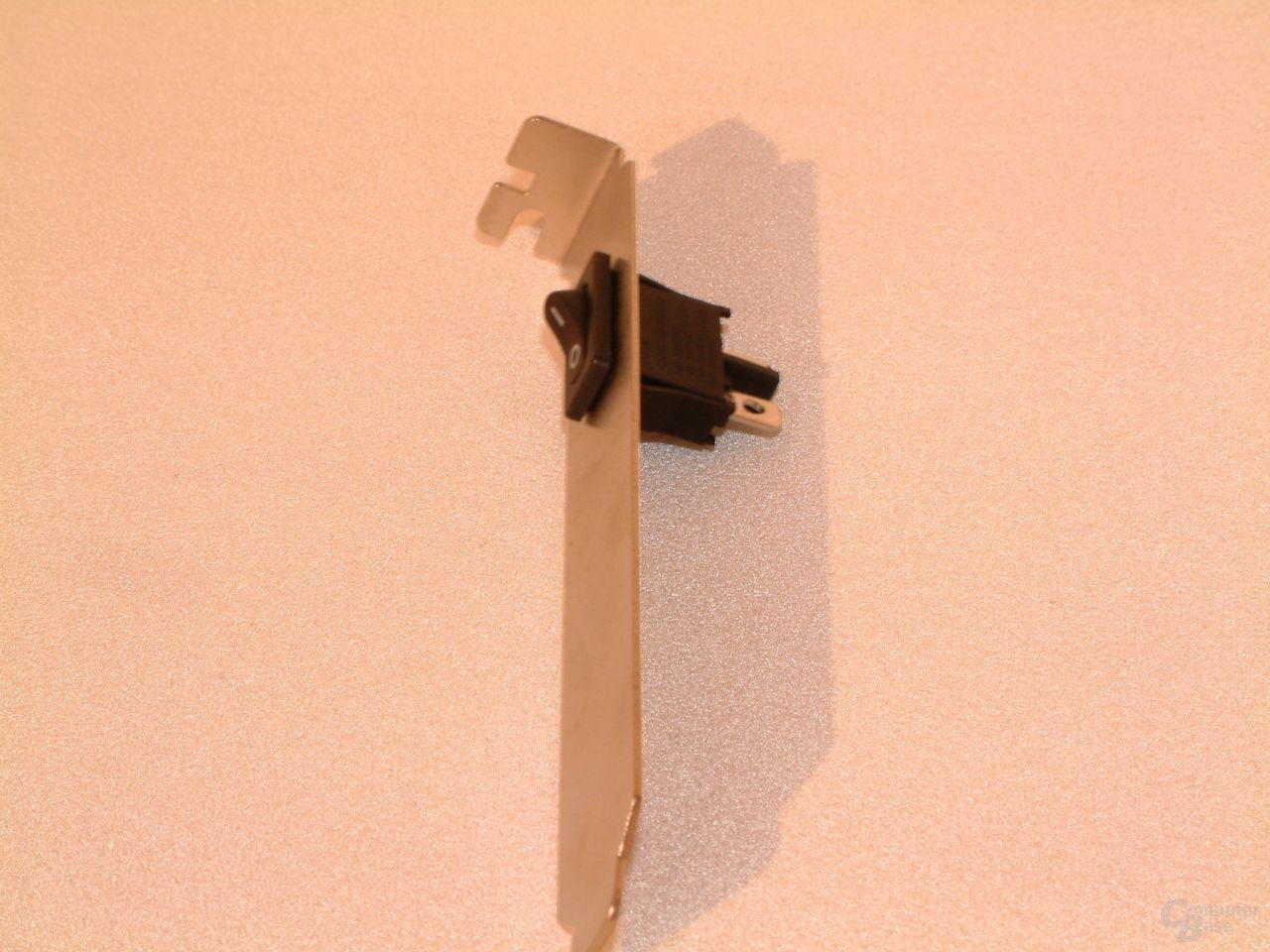 Detail Slotblech mit Schalter für Kathode