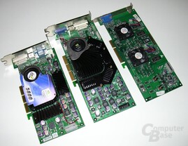 nV GFFX5900u Karte Größenvergleich vs. FX5800 vs. V5 5500 II
