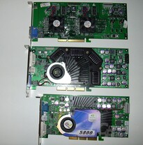 nV GFFX5900u Karte Größenvergleich vs. FX5800 vs. V5 5500