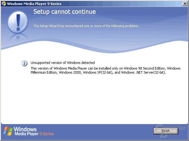 Windows XP 64bit AMD64 not supported