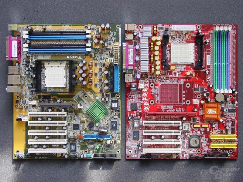 nForce 3 Pro und VIA K8T800 Mainboard