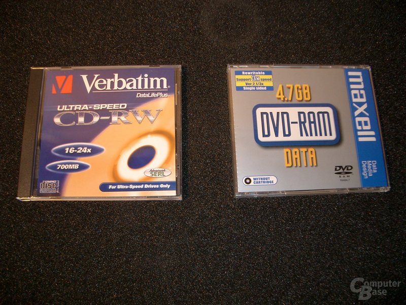Medien DVD-RAM und CD-RW