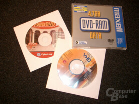 Software und DVD-RAM Rohling
