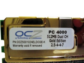 Plakette der Gold Edition von OCZ