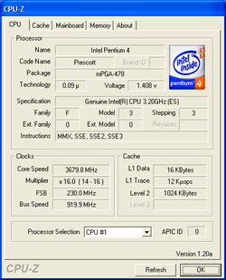 Overclocking Pentium 4 Prescott bei 1,400 Volt