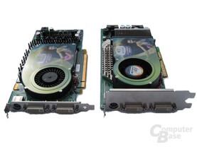 GeForce 6800 Ultra (AGP) rechts - links GeForce 6800 GT (PEG)