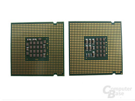 Sockel 775 CPUs - Links Pentium 4, Rechts Pentium 4 Extreme