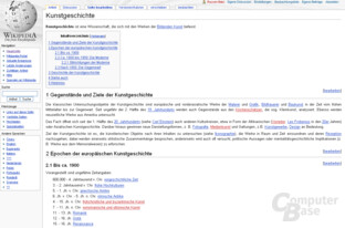 Inhaltsvergleich ("Kunstgeschichte"): Wikipedia