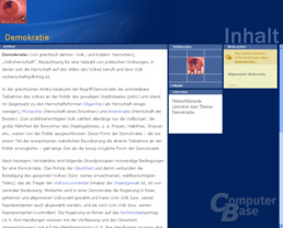 Inhaltsvergleich ("Demokratie"): Encarta