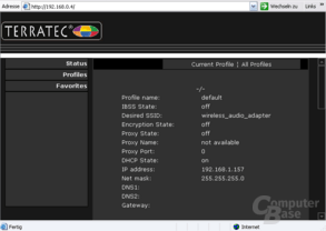Browser-Zugriff auf den NOXON im Netzwerk - Profile