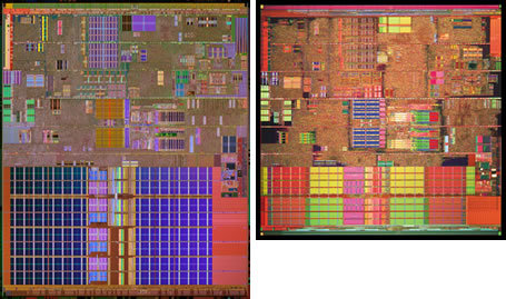 Unter der Haube - Pentium 4 6xx und 5xx (rechts)