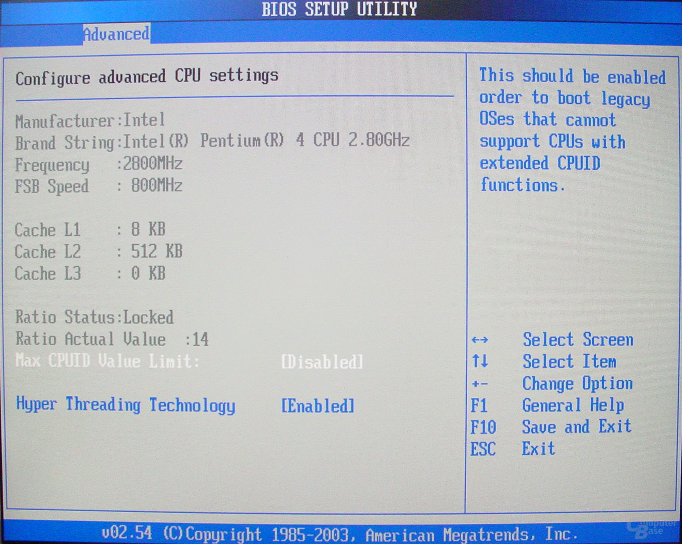 Asus S-presso S1-P111 Deluxe - Bios - Advanced CPU Settings