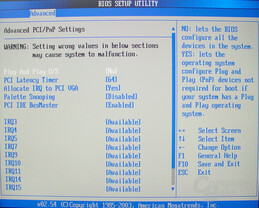 Asus S-presso S1-P111 Deluxe - Bios - Advanced PCI Settings