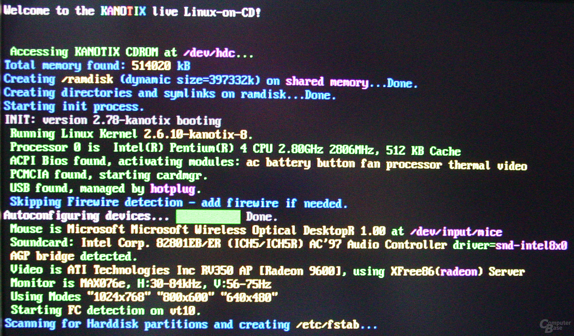 Asus S-presso S1-P111 Deluxe - Linux - Kanotix Bootvorgang - 2