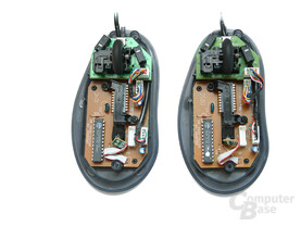 Innnenleben MX518 (rechts) und MX510 (links)
