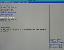 Bios - Advanced Configuration