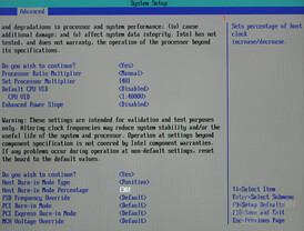 Bios - Host Clock Override