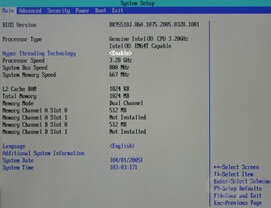 Bios - Main System Setup