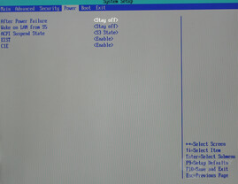 Bios - Power Options