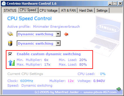 Centrino Hardware Control - Dynamic Switching