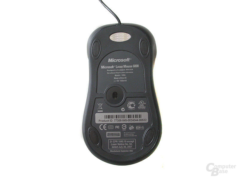 Verpackung Microsoft Laser Mouse 6000, unten