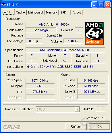 CPU-Z CPU max GA-K8N51GMF-9