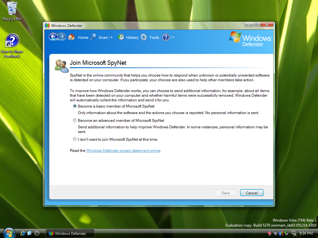 Windows Defender (ehemals Anti-Spyware)