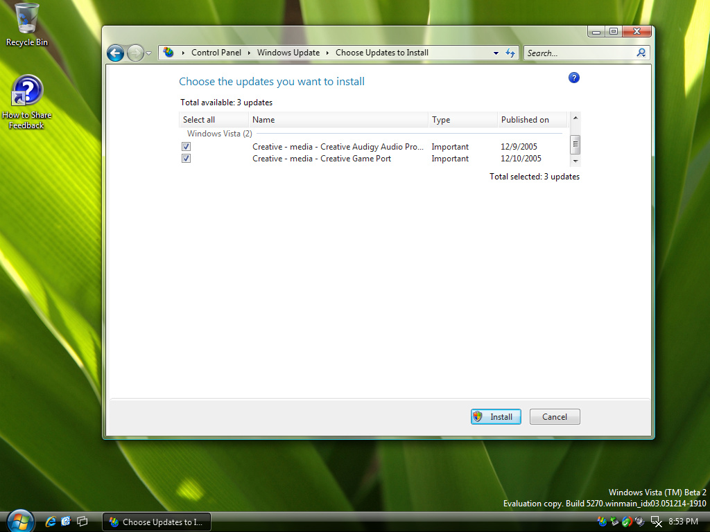 Windows Vista Update