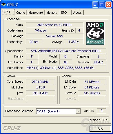 AMD Athlon 64 X2 5000+ mit Luftkühlung auf 2,8 GHz