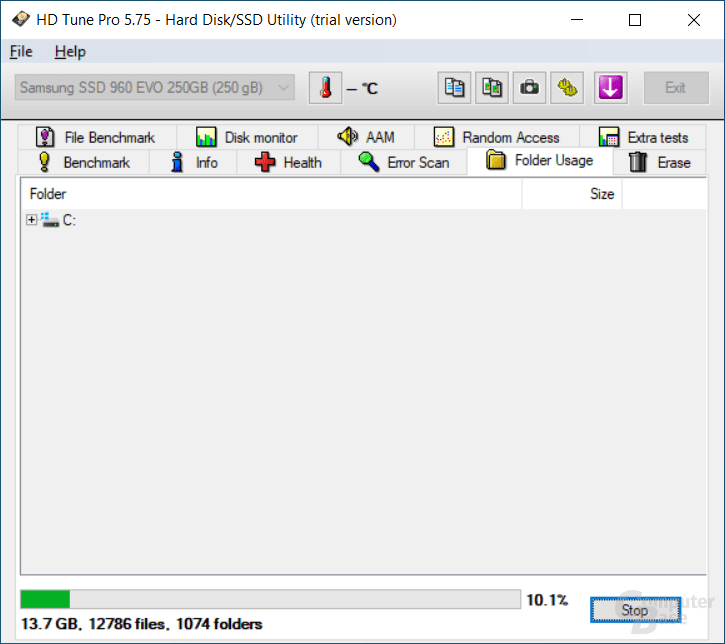 HD Tune – Folder Usage
