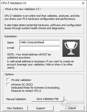 CPU-Z-Validation für einen kurzen System-Check