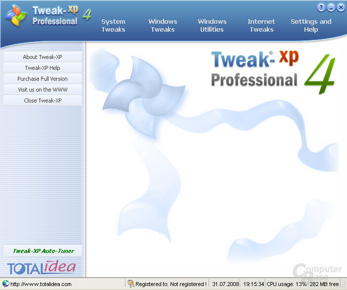 Tweak-XP Pro – Oberfläche