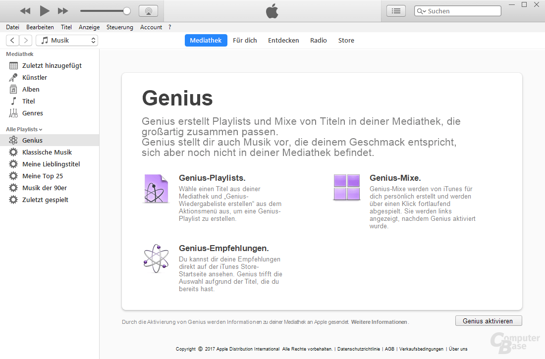 iTunes – Mit Genius lässt sich neue Musik entdecken