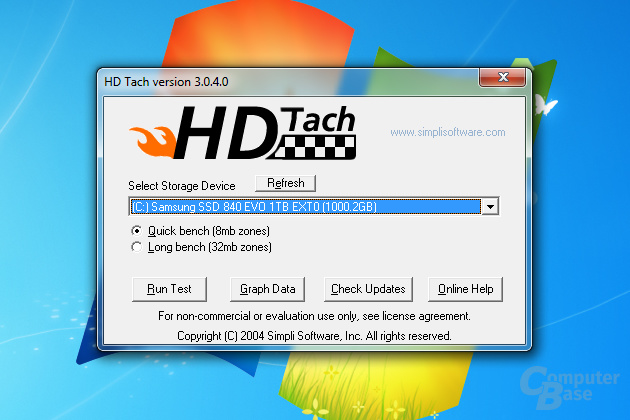 HD Tach läuft im Kompatibilitätsmodus unter Windows 7