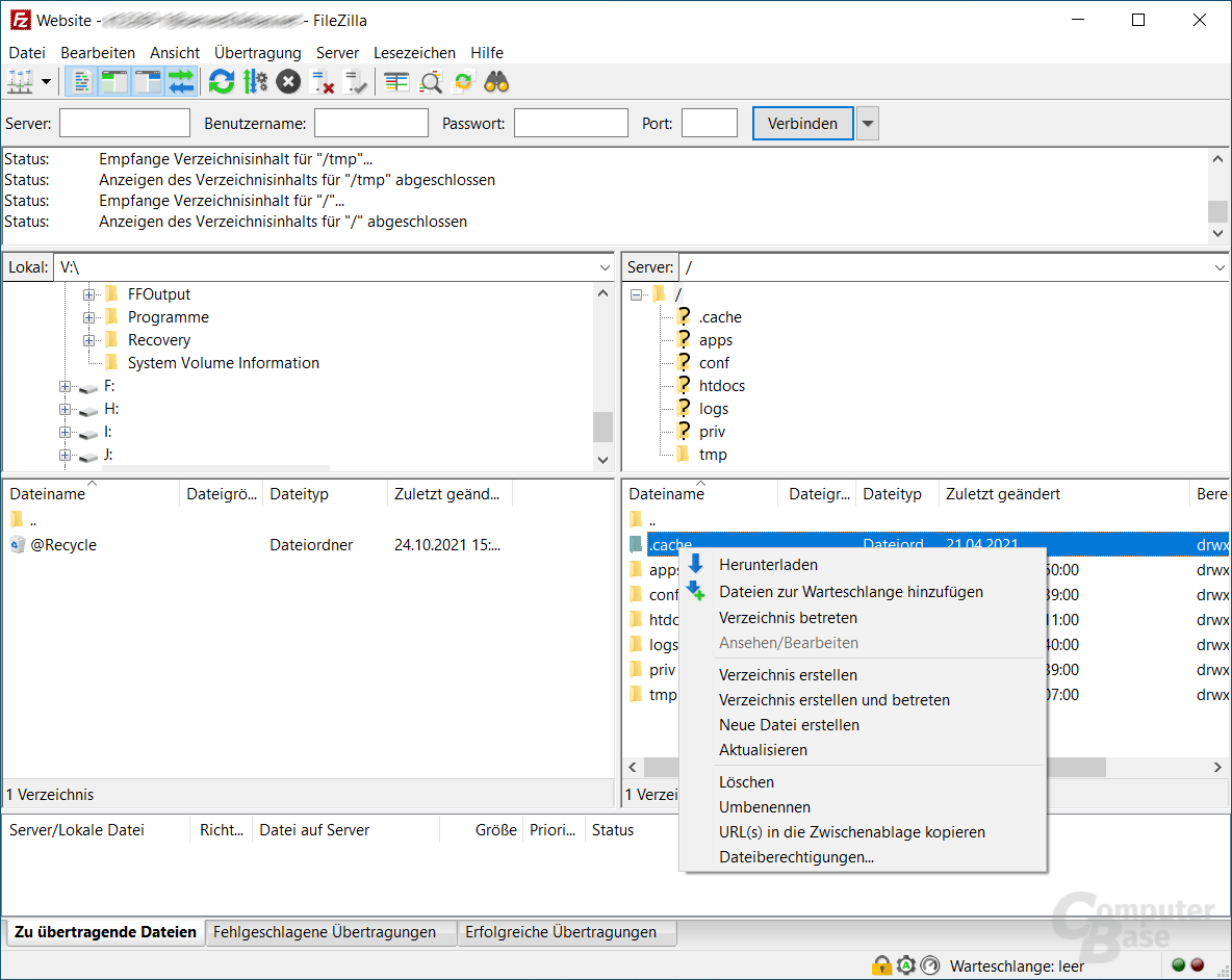 FileZilla Download - ComputerBase