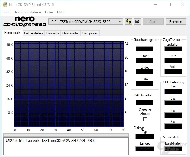 Nero CD-DVD Speed – Oberfläche