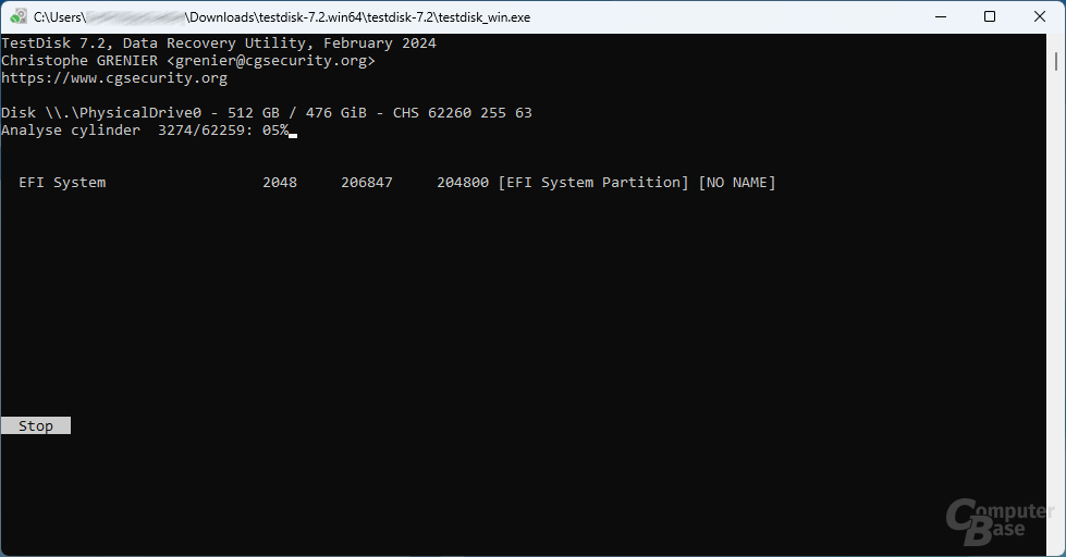 TestDisk – Analyse