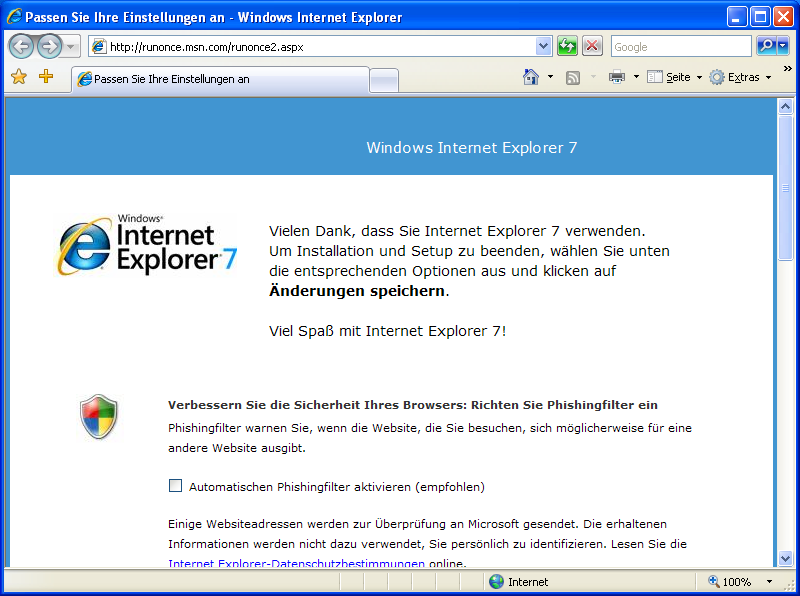 Internet Explorer 7.0 Beta 2 Build 5346.5