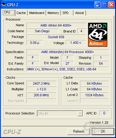 Asus M2N32-SLI Deluxe CPU-Z CPU