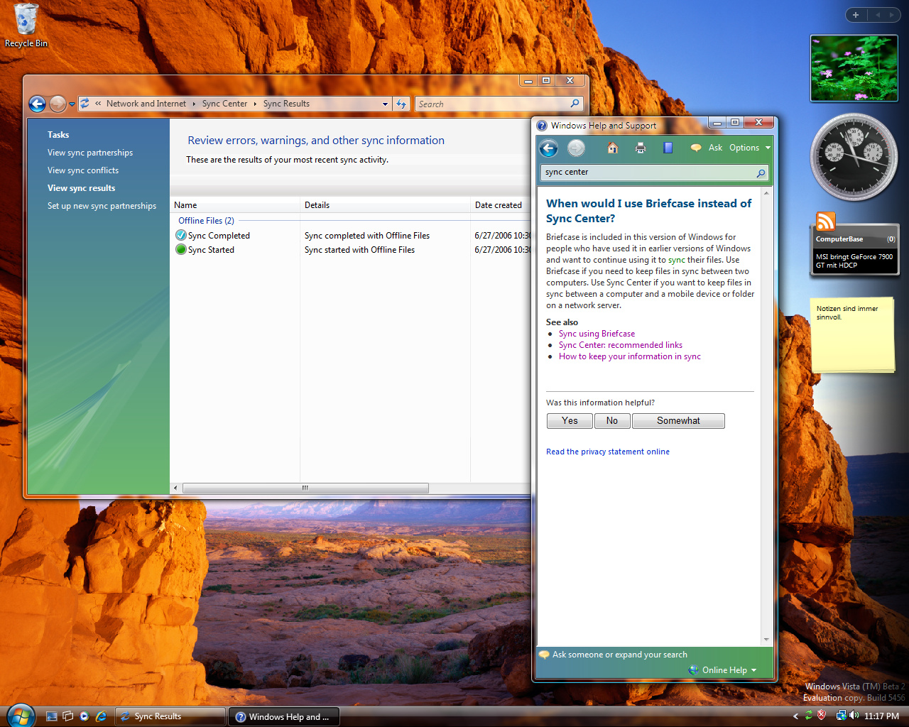 Windows Vista Build 5456 (Post-Beta 2) - PC-to-PC-Synchronistation ist tot!
