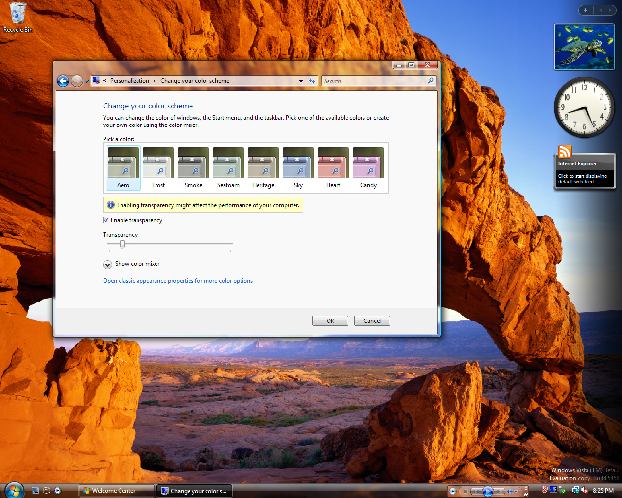 Windows Vista Build 5456 (Post-Beta 2) - Jetzt mit Performance-Warnung bei Transparenzen