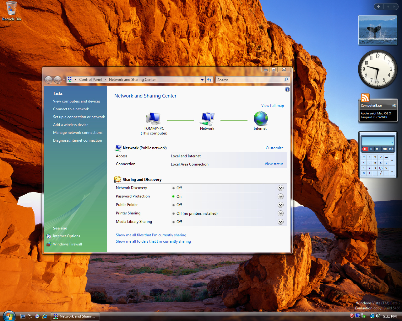 Windows Vista Build 5456 (Post-Beta 2) - Verbessertes Network Center