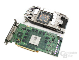 MSI GeForce 8800 GTS 320 OC (G80) mit demontiertem Originalkühler
