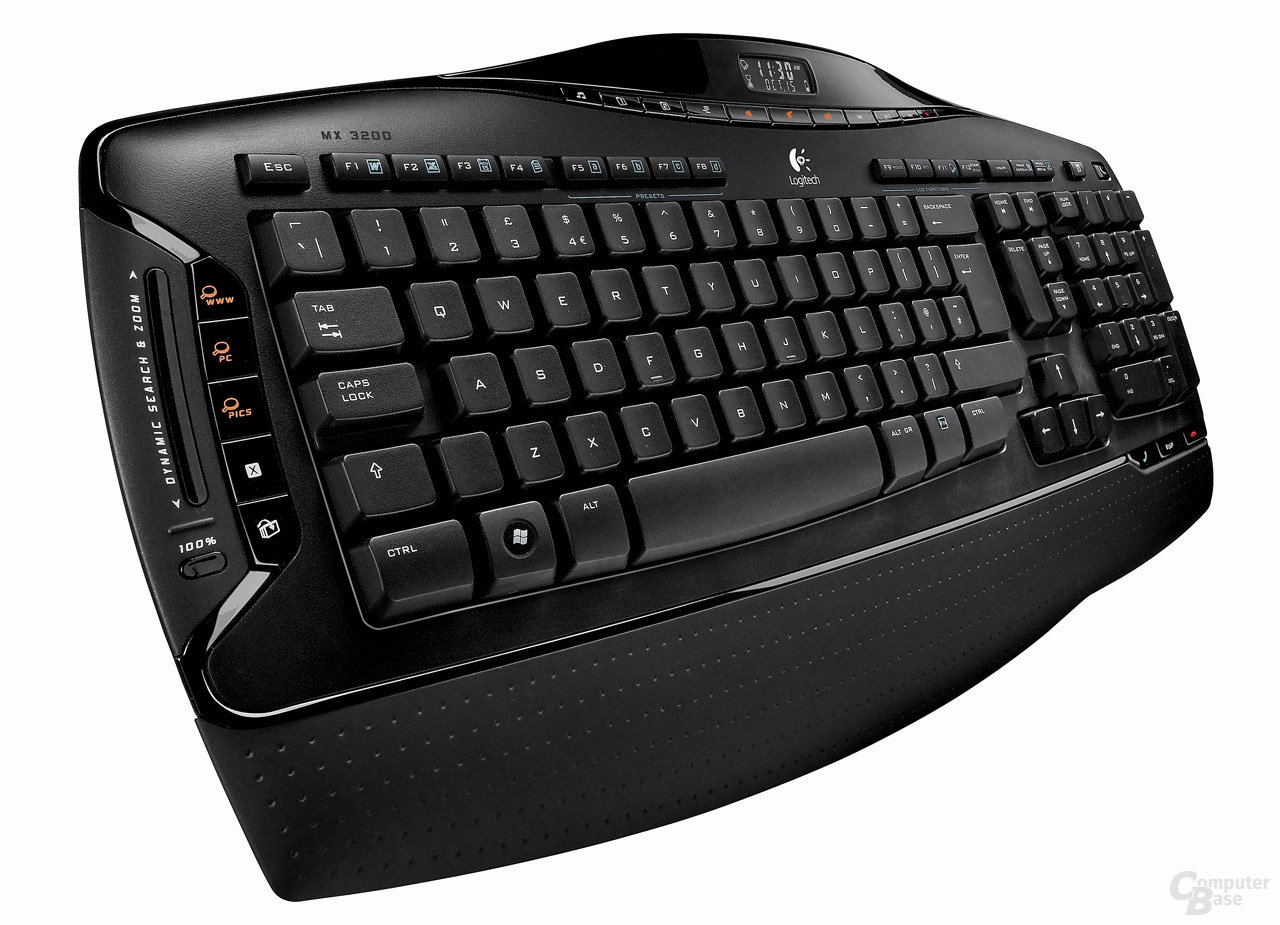 Cordless Desktop MX 3200: Tastatur von links