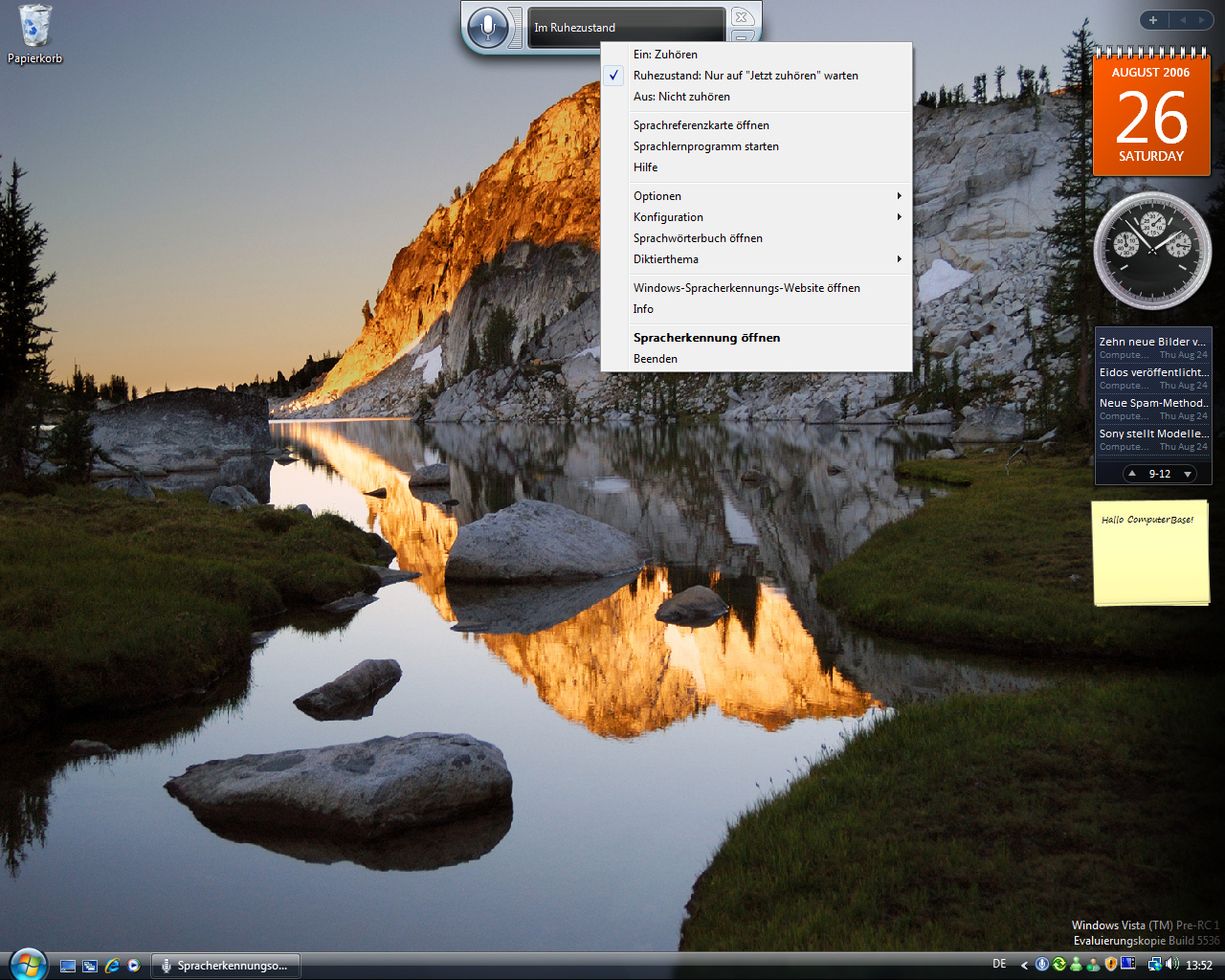 Windows Vista Build 5536 - Spracherkennung 3