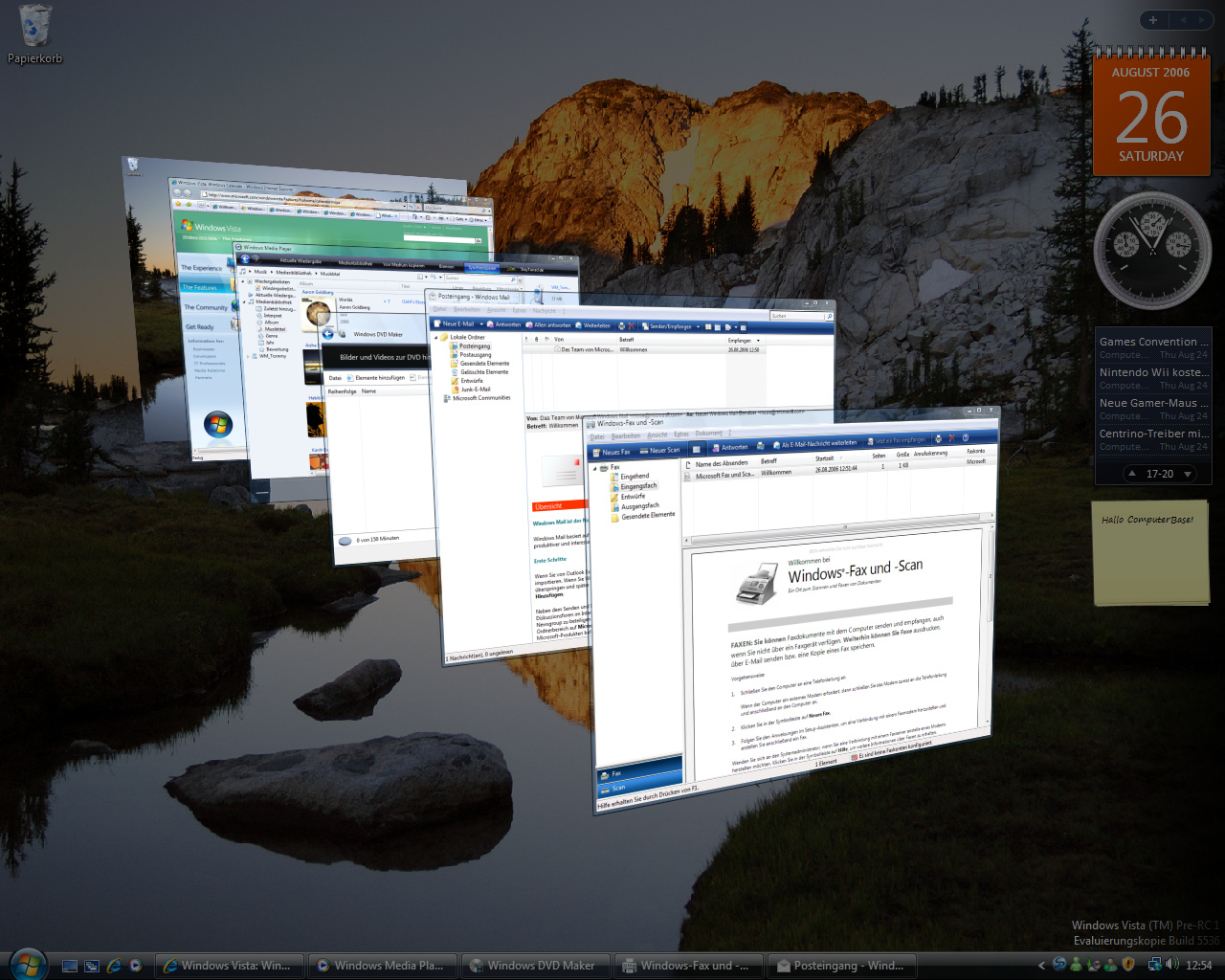 Windows Vista Build 5536 - Windows+Tab (Flip3D)