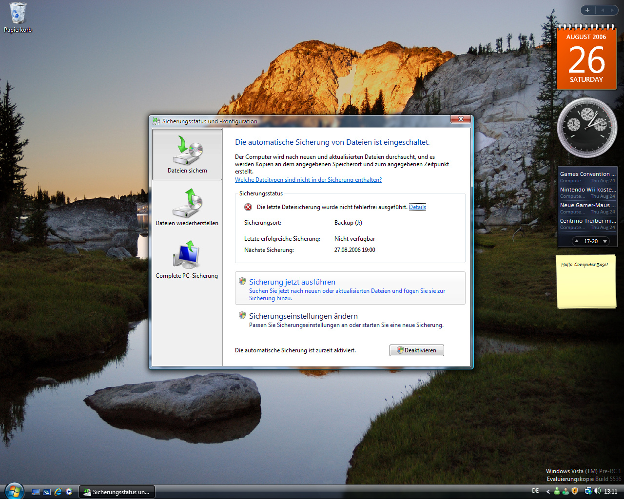 Windows Vista Build 5536 - Backup