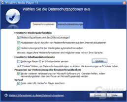 Datenschutzoptionen