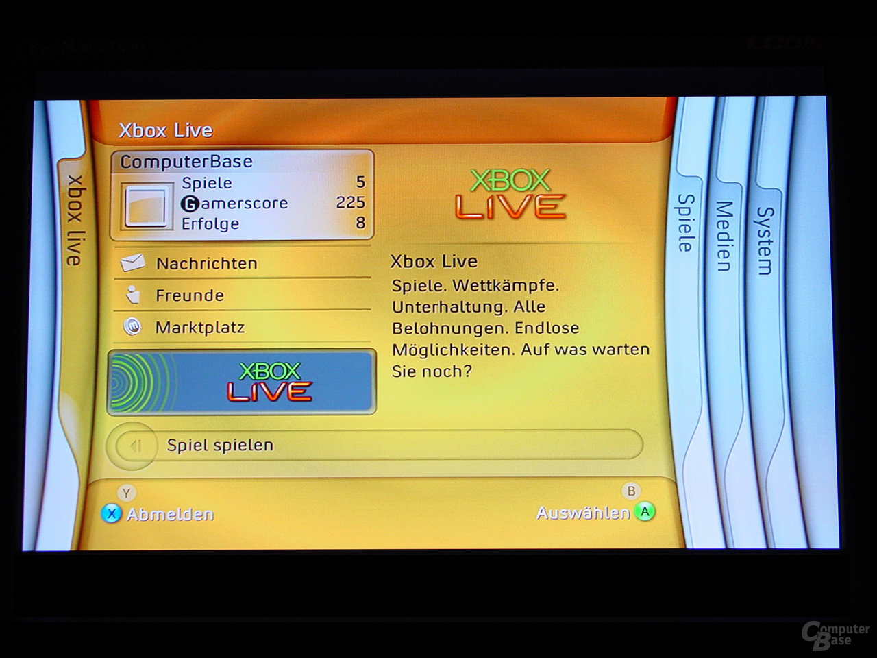 Benutzeroberfläche - Xbox Live Menü
