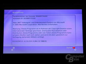 Benutzeroberfläche - Systeminfo